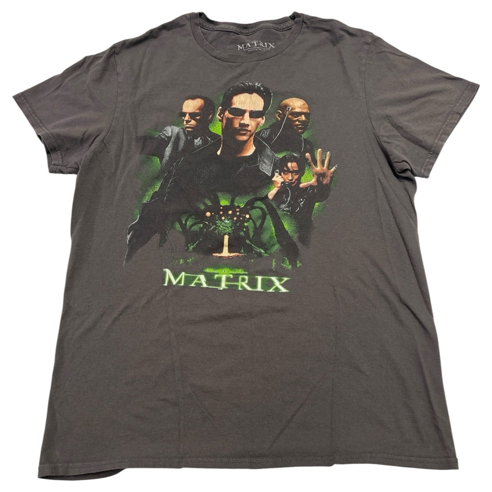 The Matrix Movie Charcoal Gray Promo T-Shirt Men's Size Medium Graphic Shirt
